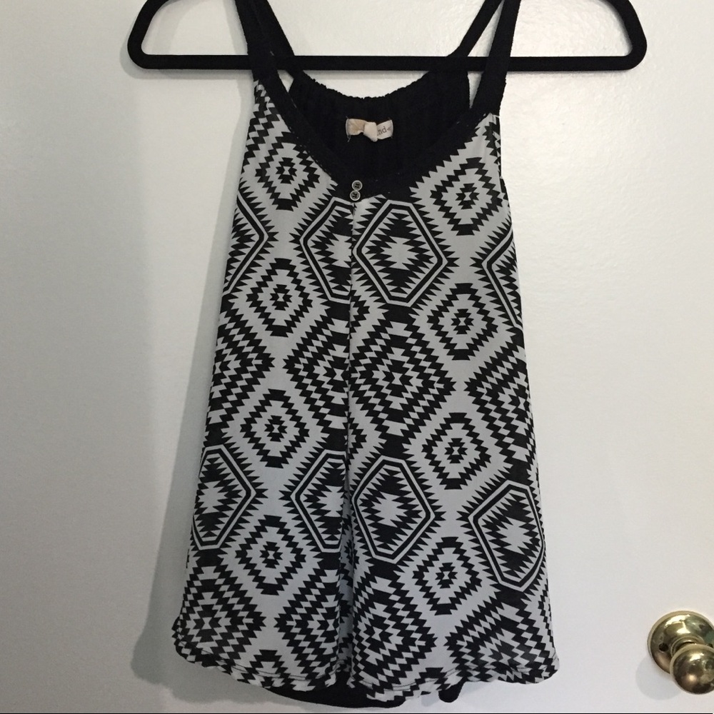 BLACK AND WHITE TRIBAL PRINT TOP FROM KOHLS